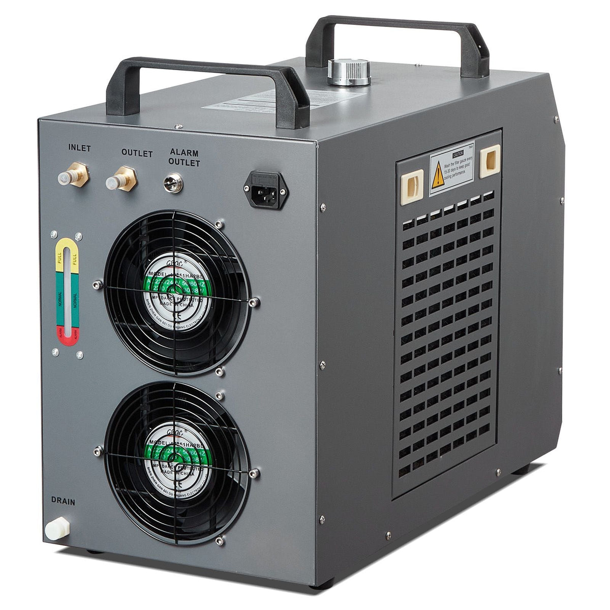 Industrial Water Chiller, CW-5200, Industrial Water Cooler Cooling System with Built-in Compressor 7L Water Tank Capacity 13 L/min Max Flow Rate, for CO2 Laser Engraving Machine Cooling Machine