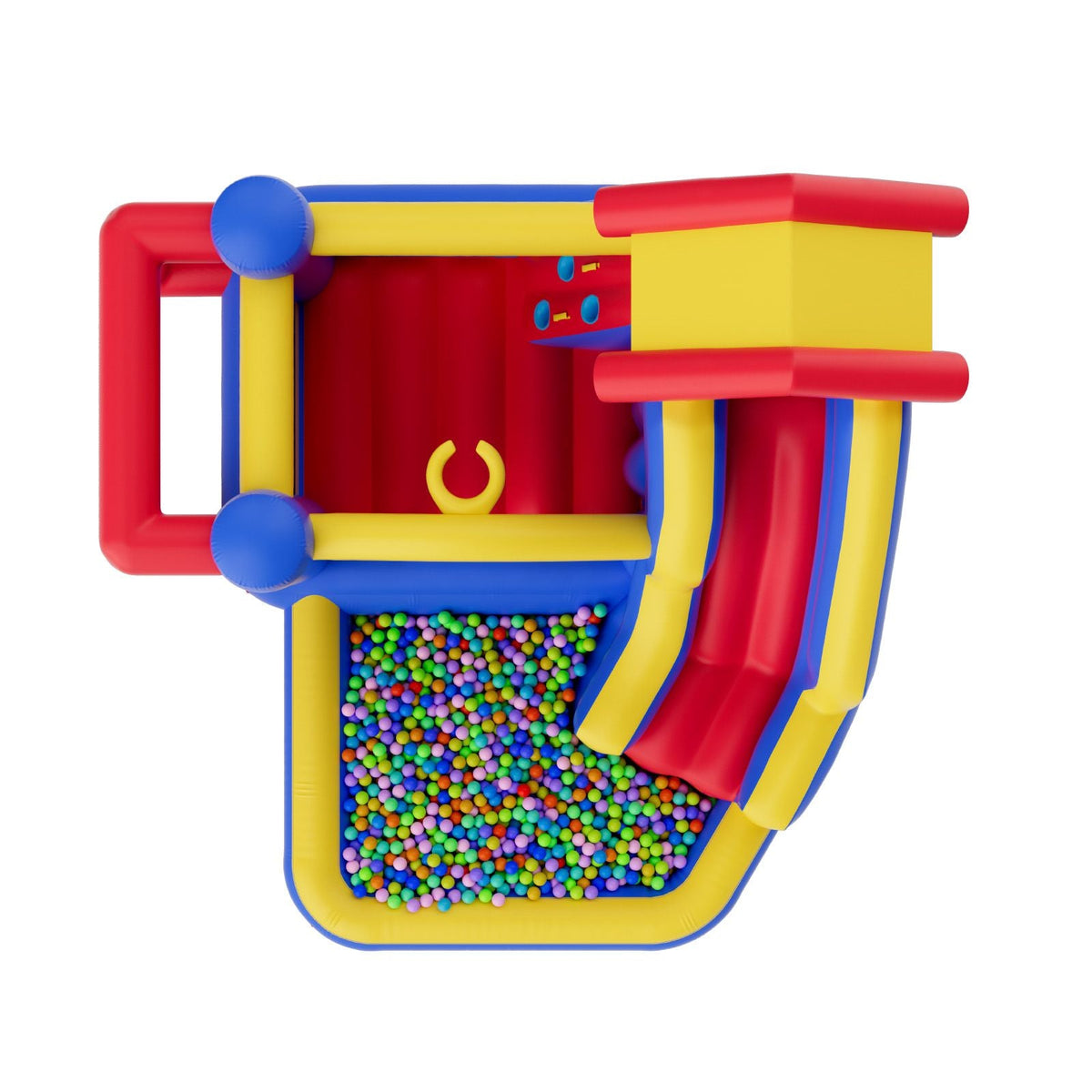 Inflatable Bounce House, Outdoor High Quality Playhouse Trampoline, Jumping Bouncer with Blower, Slide, and Storage Bag, Family Backyard Bouncy Castle, for Kid Ages 3–8 Years, 131x133x91 inch