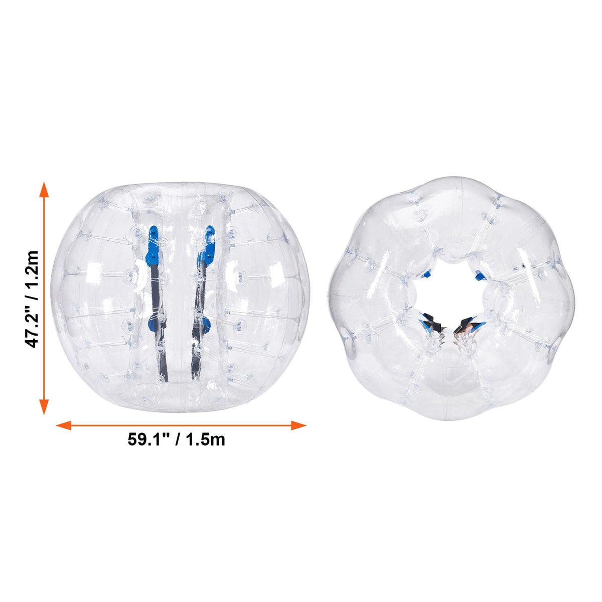 Inflatable Bumper Ball 1-Pack, 5FT/1.5M Body Sumo Zorb Balls for Teen & Adult, 0.8mm Thick PVC Human Hamster Bubble Balls for Outdoor Team Gaming Play, Bumper Bopper Toys for Garden, Yard, Park