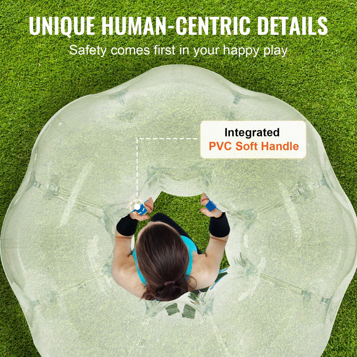 Inflatable Bumper Ball 1-Pack, 5FT/1.5M Body Sumo Zorb Balls for Teen & Adult, 0.8mm Thick PVC Human Hamster Bubble Balls for Outdoor Team Gaming Play, Bumper Bopper Toys for Garden, Yard, Park