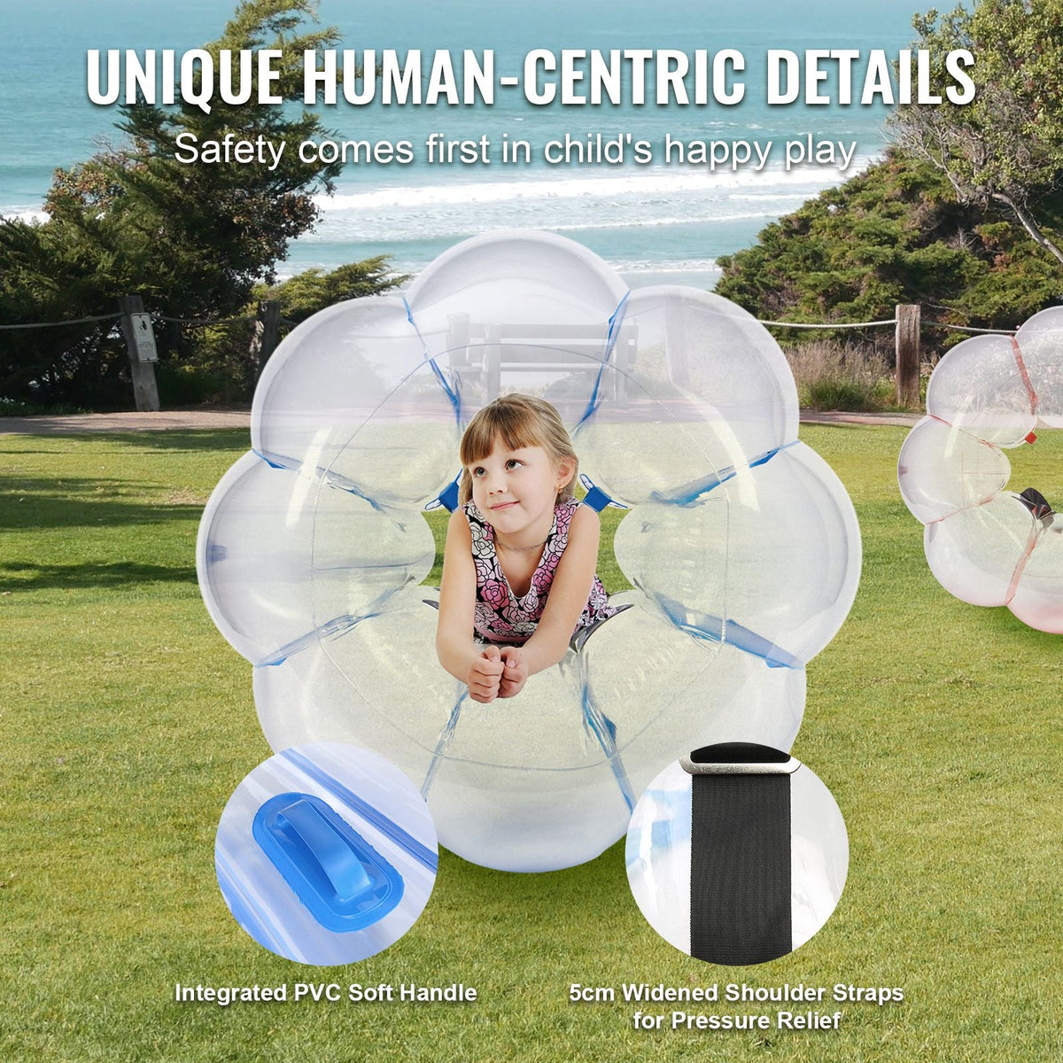 Inflatable Bumper Balls 2-Pack, 3FT/0.9M Body Sumo Zorb Balls for Kids & Teens, Durable PVC Human Hamster Bubble Balls for Outdoor Team Gaming Play, Bumper Bopper Toys for Playground, Yard, Par
