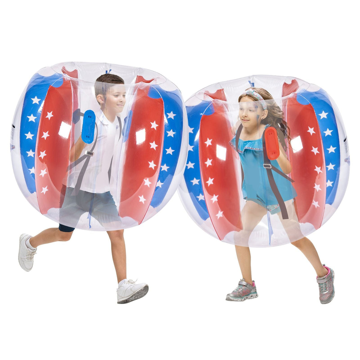Inflatable Bumper Balls 2-Pack, 4FT/1.2M Body Sumo Zorb Balls for Kids & Teens, Durable PVC Human Hamster Bubble Balls for Outdoor Team Gaming Play, Bumper Bopper Toys for Playground, Yard, Park