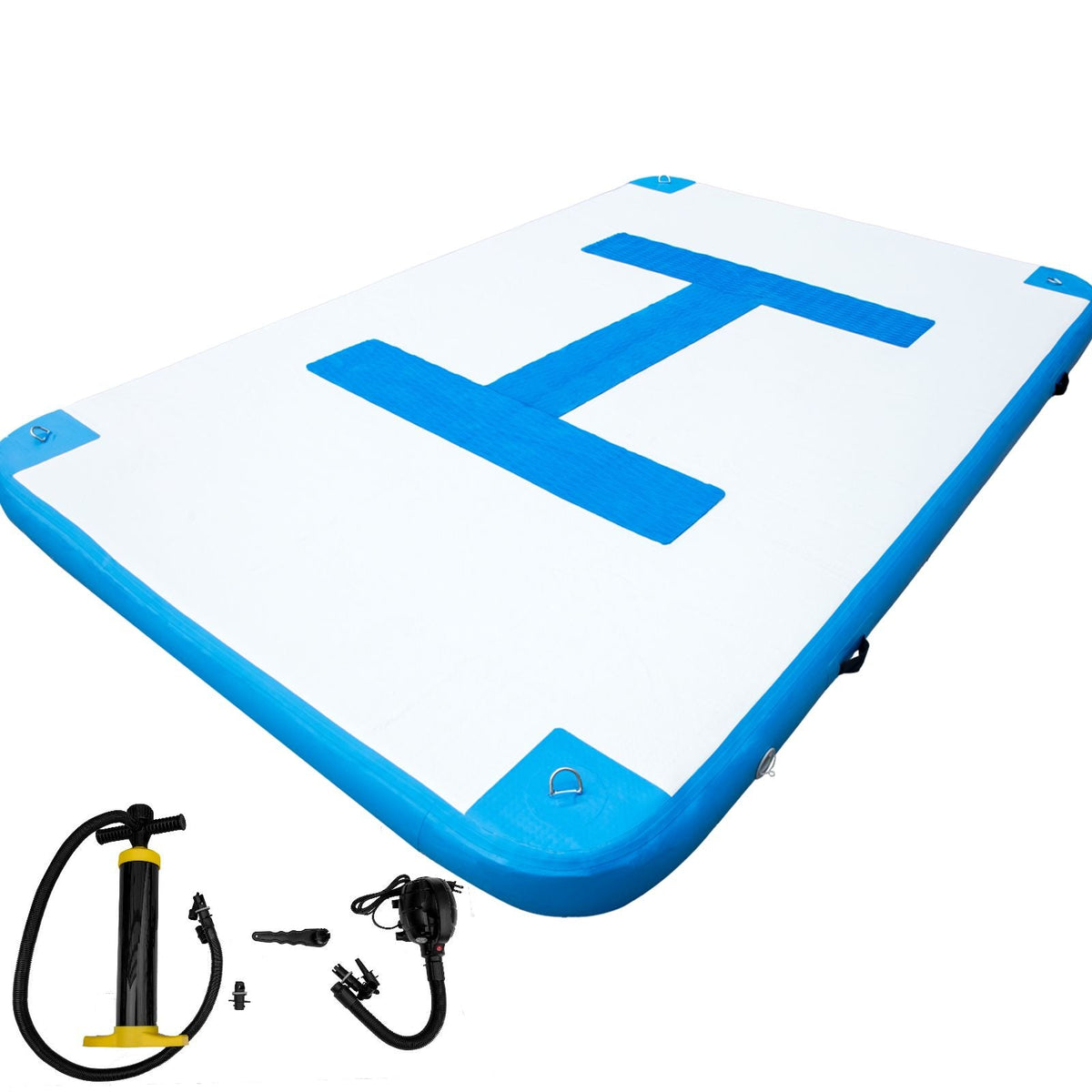 Inflatable Dock Platform, Inflatable Floating Dock 8x5 ft with Electric Air Pump