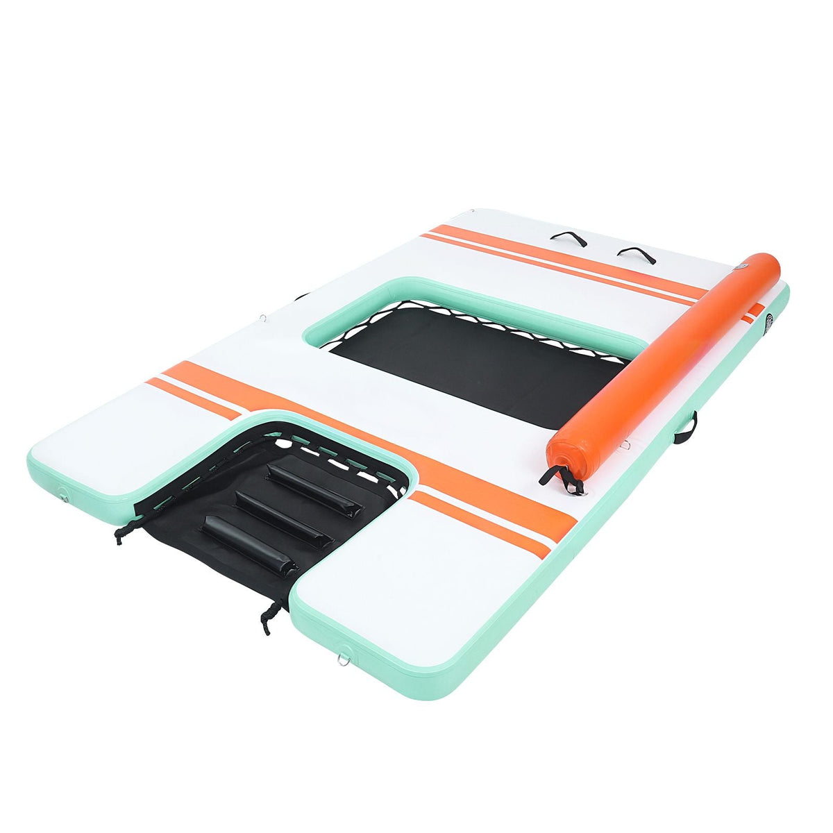 Inflatable Floating Dock, 10 x 6 FT Inflatable Dock Platform, Non-Slip Water Air Mat with Portable Carrying Bag and Detachable Ladder, Floating Water Platform Island Raft for Pool Beach Ocean