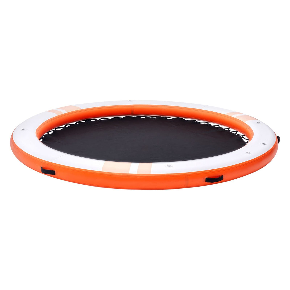 Inflatable Floating Dock, ø10FT Inflatable Dock Platform with ø8FT Trampoline Mesh Pool, Non-Slip Floating Platform Water Mat with Portable Bag & Detachable Ladder for Pool Beach Relaxation