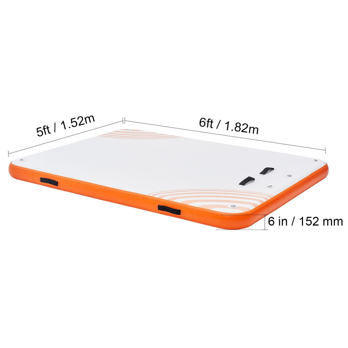Inflatable Floating Dock, 6 x 5FT Inflatable Dock Platform, Non-Slip Water Floating Dock Mat with Portable Carrying Bag & Detachable Ladder, Floating Platform Island Raft for Pool Beach Ocean