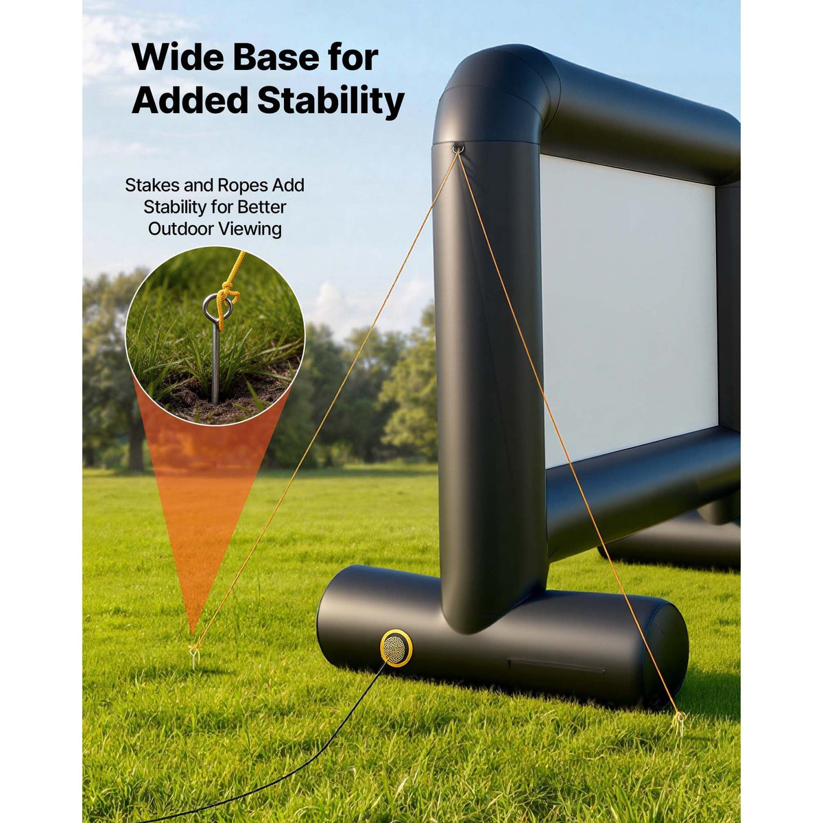 Inflatable Movie Screen, 14 ft Outdoor Inflatable Projection Screen with Portable Storage Bag, Front/Rear Projection, Easy Set Up, Blow Up Screen for Outdoor Backyard Movie Night, Theme Parties
