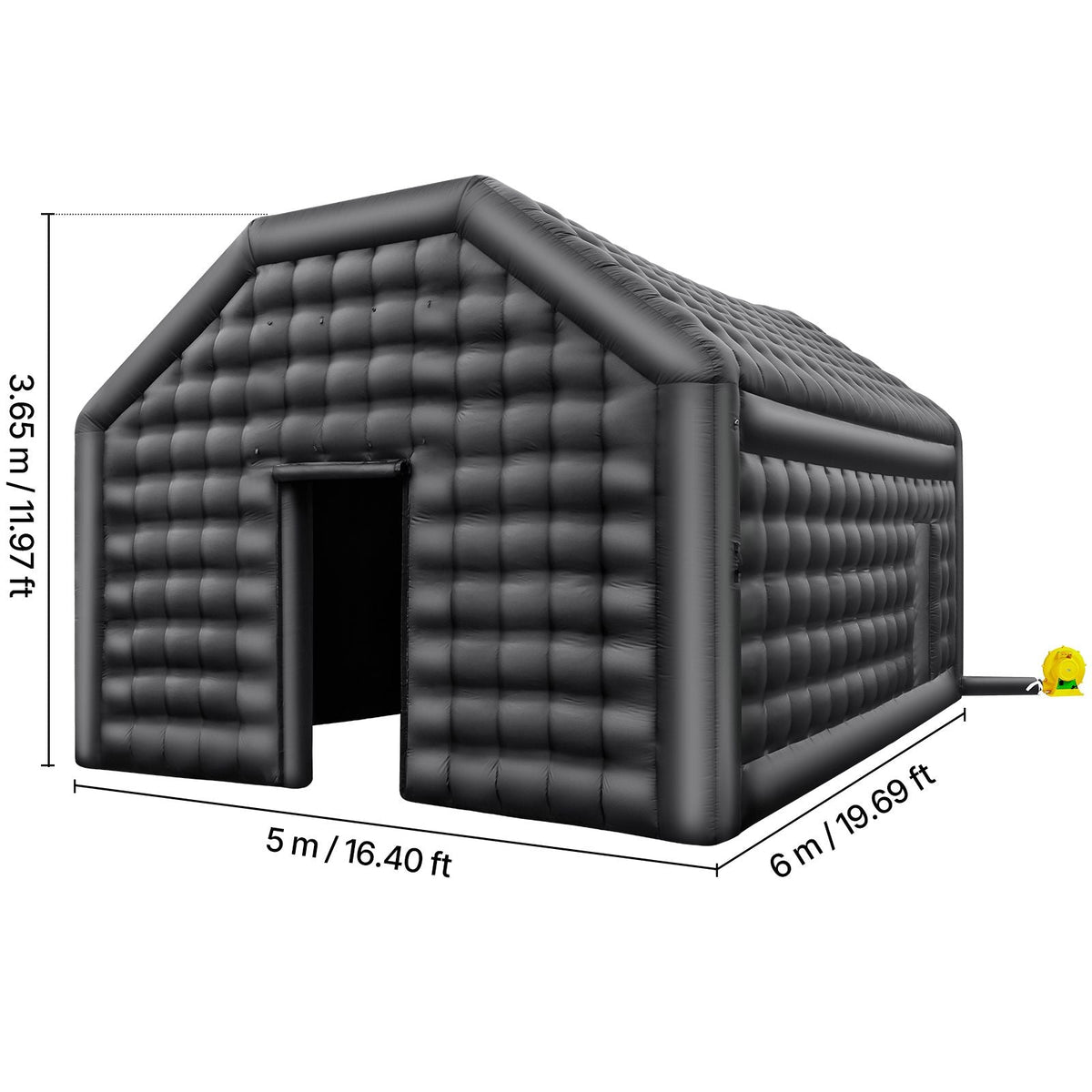 Inflatable Nightclub, 19.7 x 16.4 x 12 Ft, Blow up Party Tent with Disco Lights & 680W Blower, Large Inflatable Night Club Tent for Adults, Inflatable House Air Cube for Wedding Birthday Black