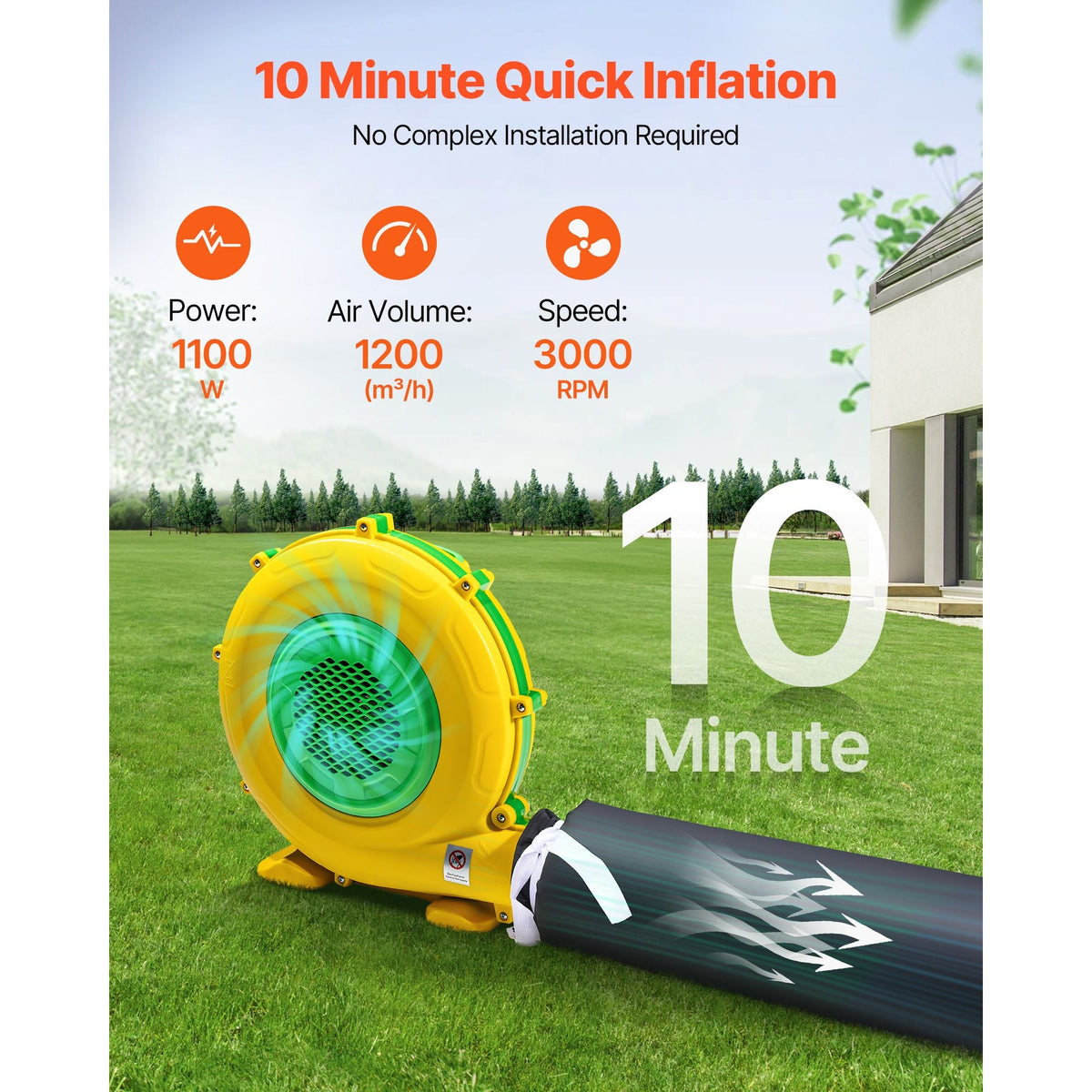 Inflatable Nightclub, 26.2 x 19.7 x 13.1 ft Inflatable Party Tent with 1100W Blower & Sandbag, Blow up Night Club with 2 Windows, Air Cube House for Event Birthday Wedding Party, White