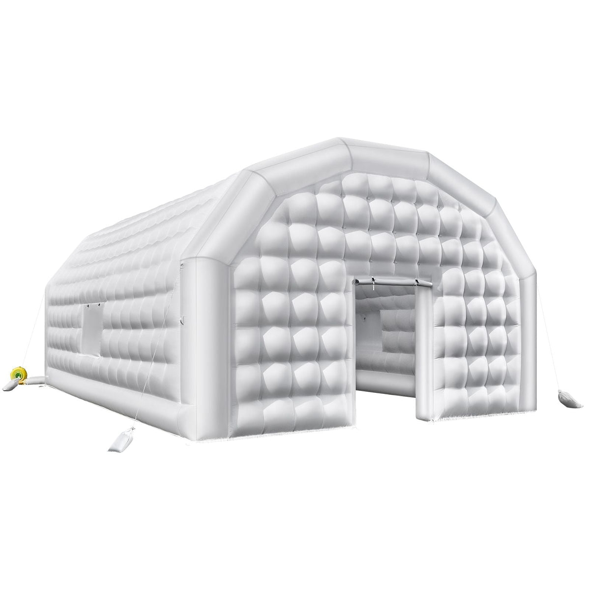 Inflatable Nightclub, 26.2 x 19.7 x 13.1 ft Inflatable Party Tent with 1100W Blower & Sandbag, Blow up Night Club with 2 Windows, Air Cube House for Event Birthday Wedding Party, White