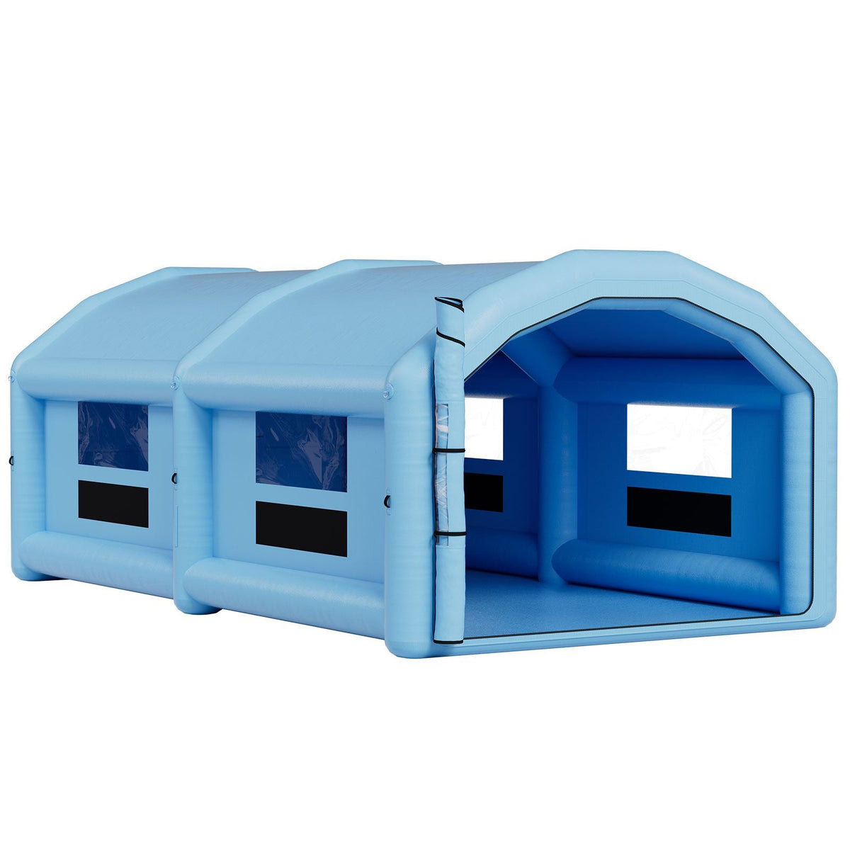 Inflatable Paint Booth, 32.81 x 19.69 x 13.12 ft, Inflatable Spray Booth with 950W and 1100W Blowers and Air Filter System, Round Roof, for Painting Car, Truck, Furniture, Automotive Sheet Metal