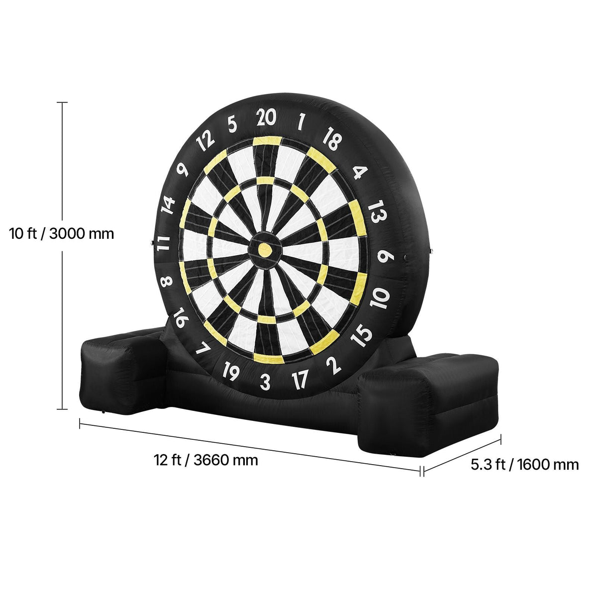 Inflatable Soccer Dart Board, over 10 ft High Giant Soccer Dart Board with 9 Kick Balls & Air Pump, 2-Minutes Setup & Storage Bag for Easy Carrying, for Giant Yard Games, Giant Kick Darts Game