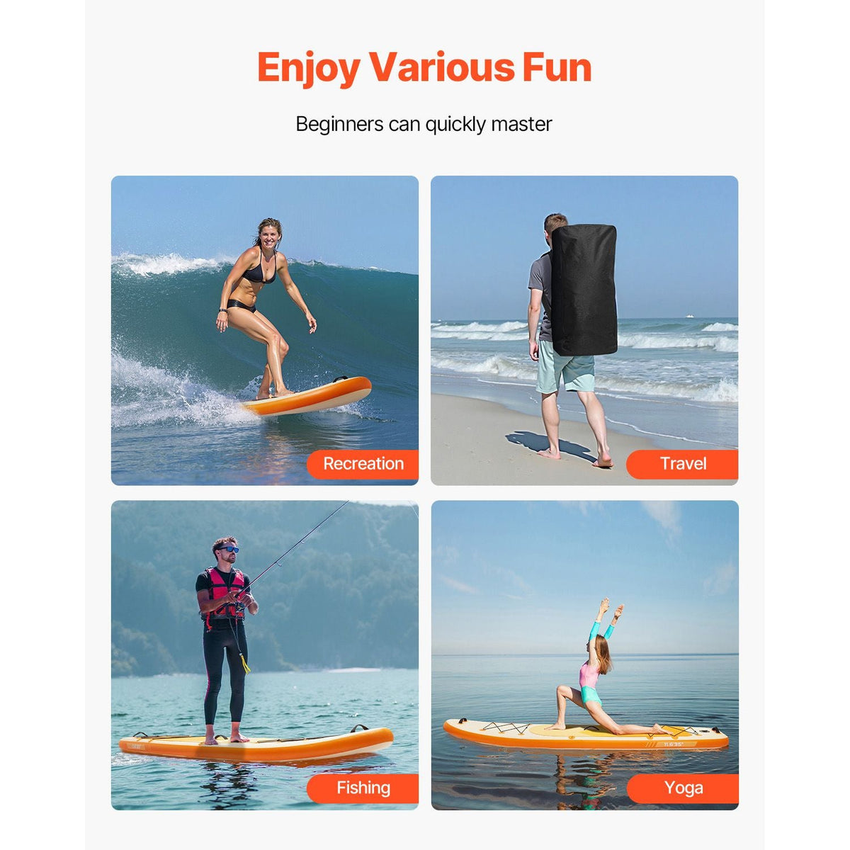 Inflatable Stand Up Paddle Board, 11.6' x 35" x 6" Wide Ultra-Light SUP Paddleboard, All Accessories Included, Pump, Paddle, Fin, Backpack, Ankle Leash, Strap, Non-slip Deck for Youth & Adults