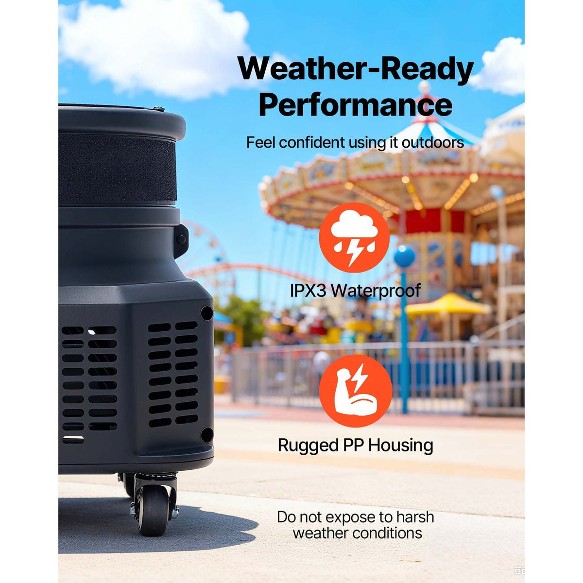 Inflatable Tube Man Blower, 1/2 HP 370W, PP Blower Fan for Wacky Waving Tube Guy, IPX3 Waterproof, Fits 12-Inch Diameter Outdoor Arm Swing Wind Flying Puppet Dancer, Inflatable Not Included