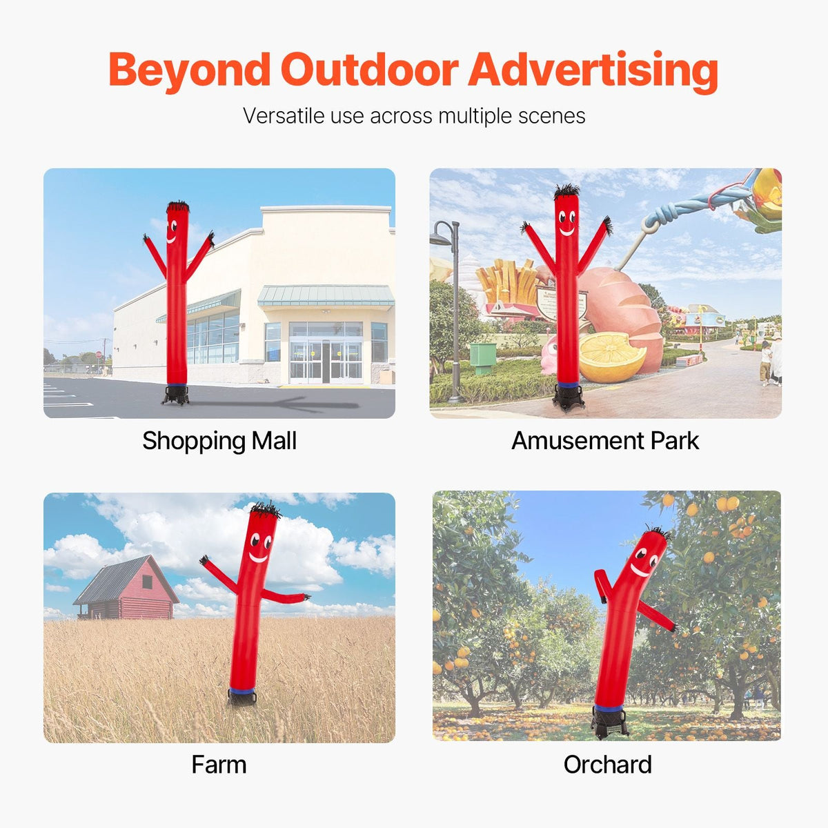 Inflatable Tube Man Set, 20 ft Tall, Wacky Waving Inflatable Dancing Tube Guy with 1 HP Blower, PP Shell IPX3 Waterproof Blower Fan, for Outdoor Advertising Business Store Party