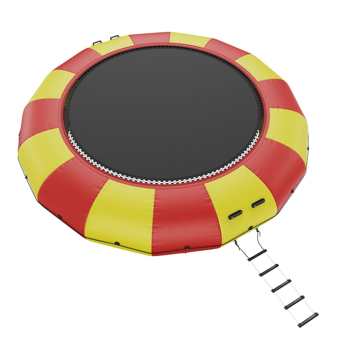 Inflatable Water Bouncer, 17ft Recreational Water Trampoline, Portable Bounce Swim Platform with 5-Step Ladder & Electric Air Pump, Kids Adults Floating Rebounder for Pool, Lake, Water Sports