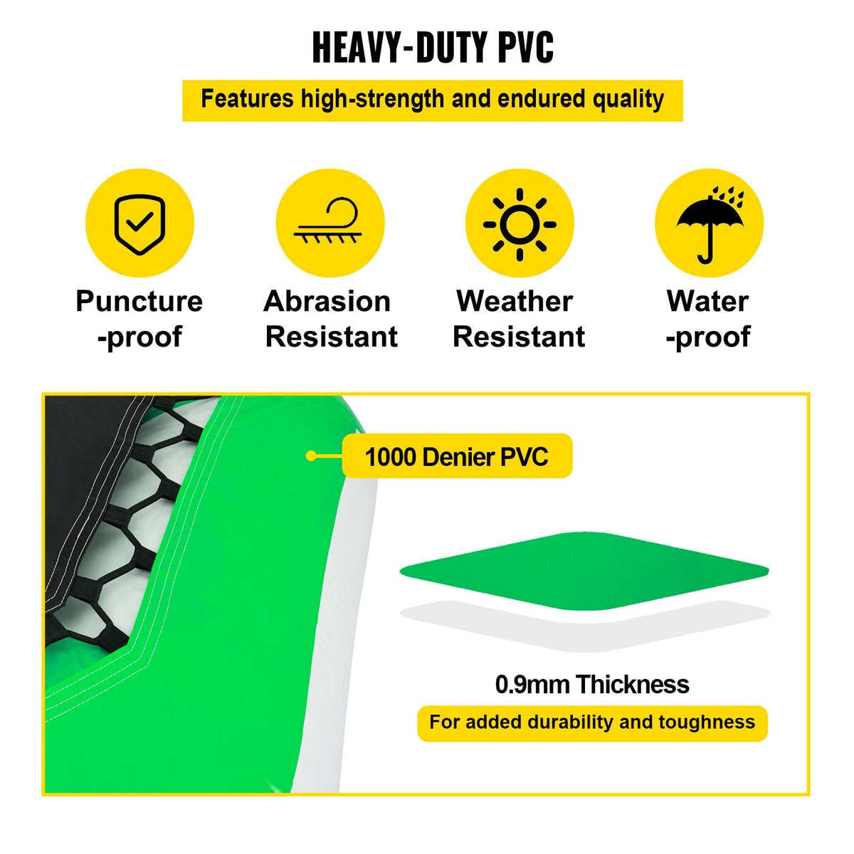 Inflatable Water Trampoline, 13ft Recreational Water Bouncer with Escalator, Round Inflatable Water Trampoline in Green and White, Floating Trampoline for Lakes, Pools, Calm Sea