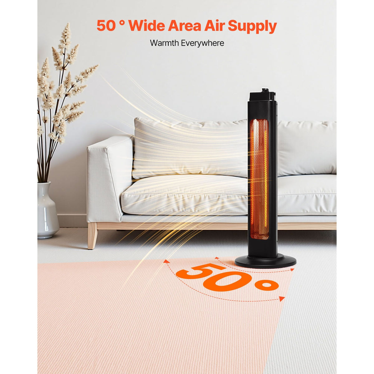 Infrared Heater, 1500W Electric Space Heater with Remote Control & 3 Speeds & 24H Timer & Multiple Security Protections, Indoor/Outdoor for Bedroom,Studio,Porch,Dining Room,Studio