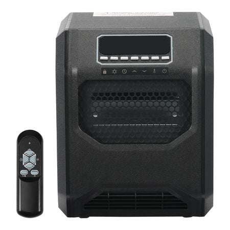 Infrared Heater, 1500W Remote Control Electric Space Heater, LED Patio Heater w/ 3 Speeds & Timer & Overheat/Tip-Over Protection & Child Lock, for Bedroom,Living Room,Nursery,Studio,ABS