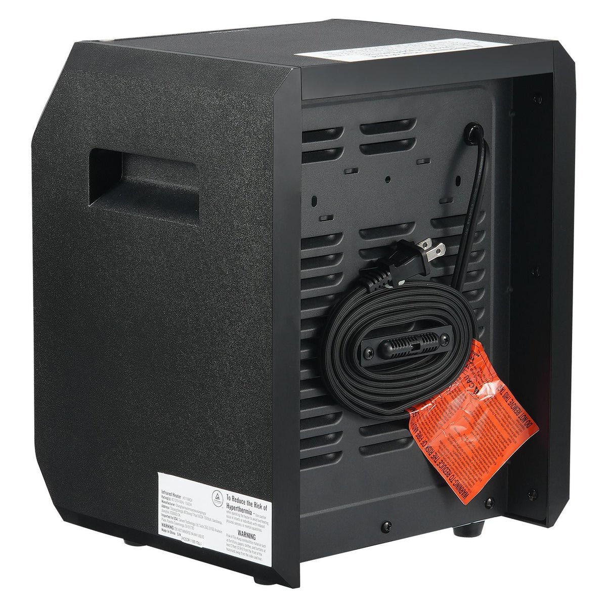 Infrared Heater, 1500W Remote Control Electric Space Heater, LED Patio Heater w/ 3 Speeds & Timer & Overheat/Tip-Over Protection & Child Lock, for Bedroom,Living Room,Nursery,Studio,ABS