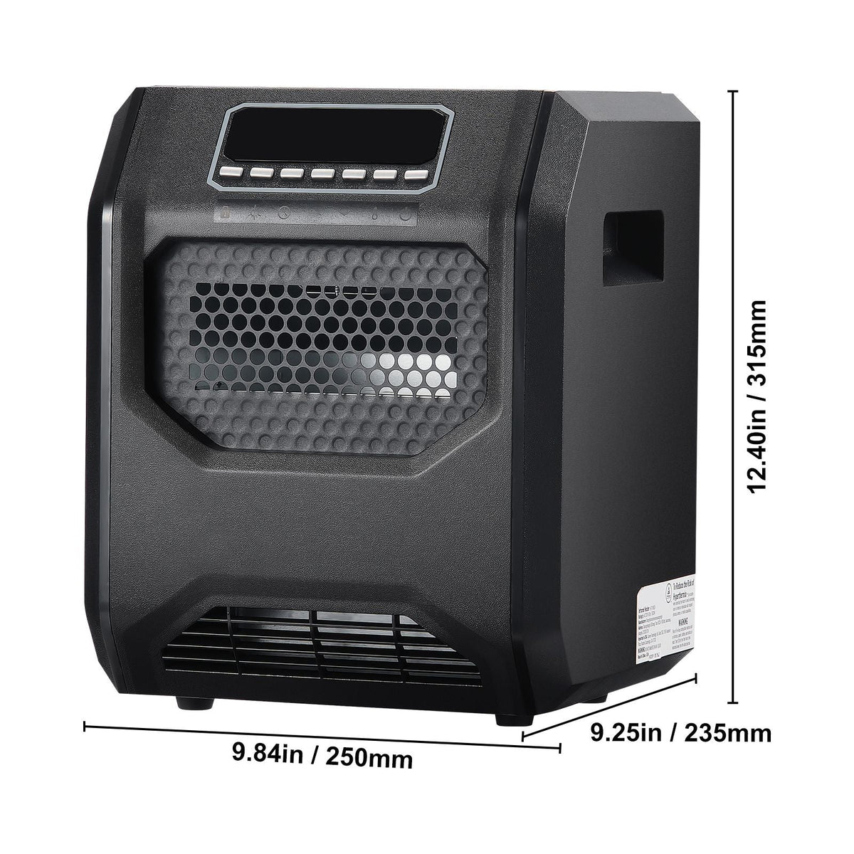 Infrared Heater, 1500W Remote Control Electric Space Heater, LED Patio Heater w/ 3 Speeds & Timer & Overheat/Tip-Over Protection & Child Lock, for Bedroom,Living Room,Nursery,Studio,ABS