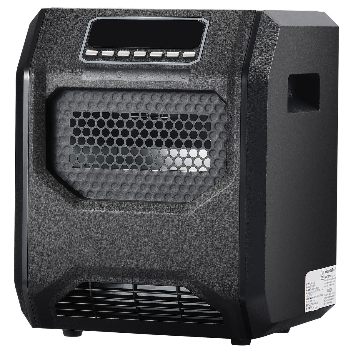 Infrared Heater, 1500W Remote Control Electric Space Heater, LED Patio Heater w/ 3 Speeds & Timer & Overheat/Tip-Over Protection & Child Lock, for Bedroom,Living Room,Nursery,Studio,ABS