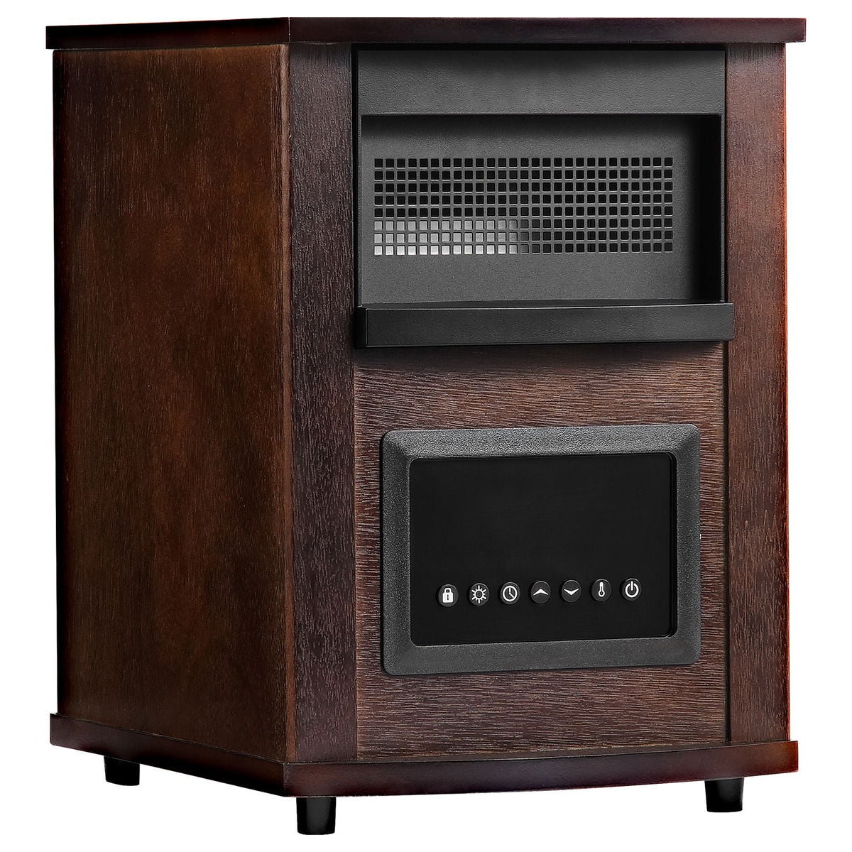 Infrared Heater, 1500W Remote Control Electric Space Heater, LED Patio Heater w/ 3 Speeds & Timer & Overheat/Tip-Over Protection & Child Lock, for Bedroom,Living Room,Nursery,Studio,MDF