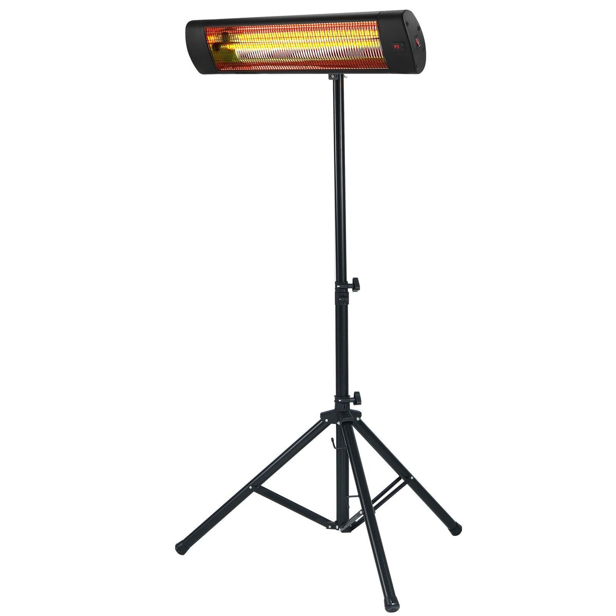 Infrared Heater, 1500W Remote Control Electric Space Heater, LED Screen Patio Heater w/ 3 Speeds & Timer, Outdoor/Outdoor for Porch,Dining Room,Studio, with Stand & Mount to Ceiling/Wall,24 in L