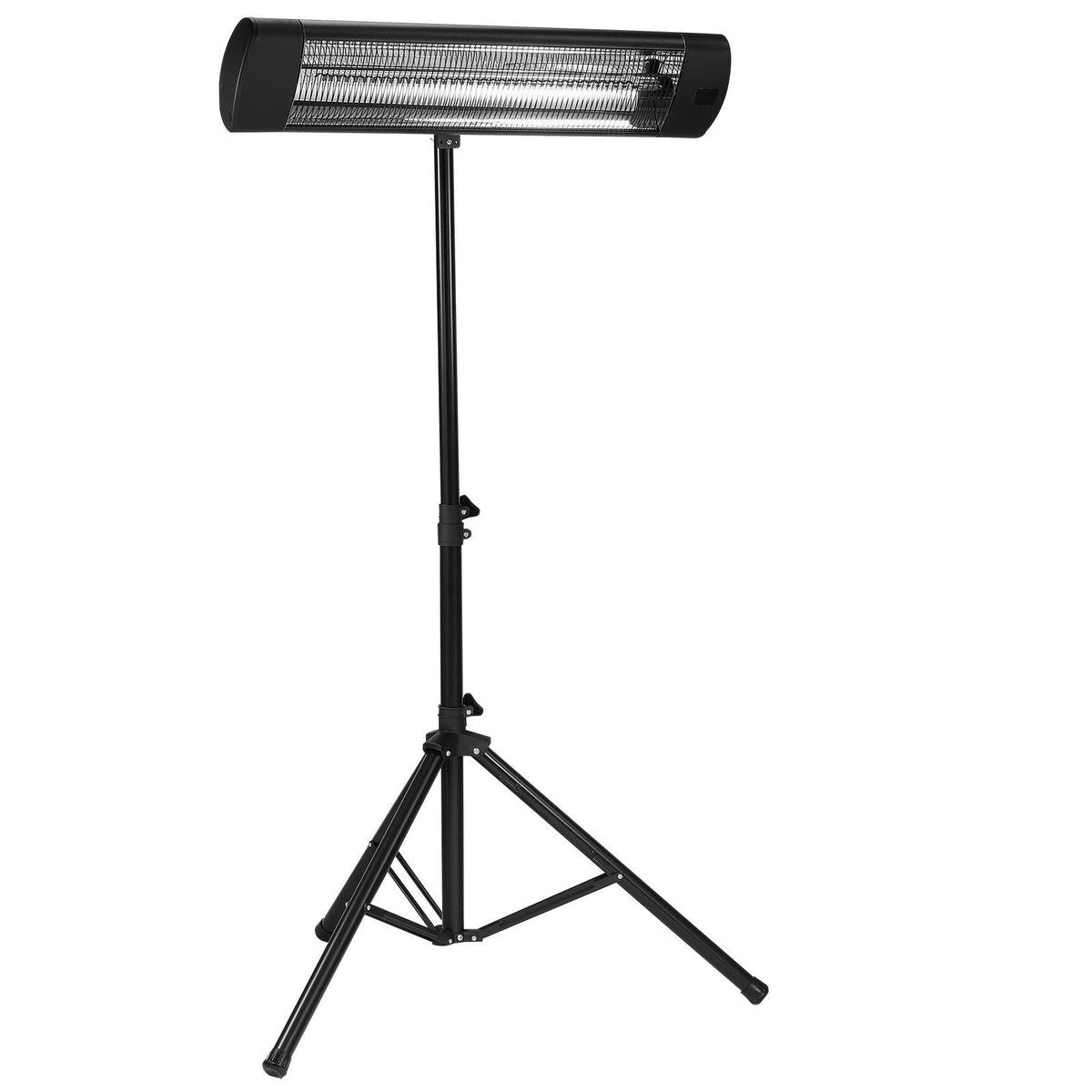 Infrared Heater, 1500W Remote Control Electric Space Heater, LED Screen Patio Heater w/ 3 Speeds & Timer, Outdoor/Outdoor for Porch,Dining Room,Studio, with Stand & Mount to Ceiling/Wall,24 in L