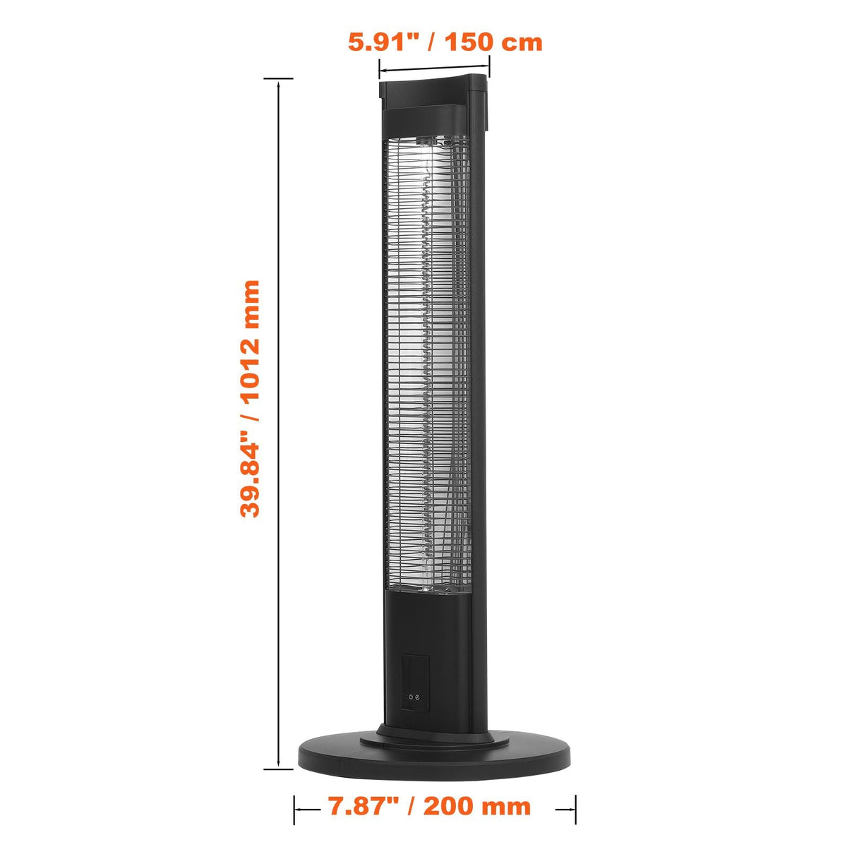 Infrared Heater, 1500W Remote Control Electric Space Heater, Patio Heater w/ 3 Speeds & Timer & Tip-Over Protection, Outdoor/Outdoor for Bedroom,Studio,Porch,Dining Room,Studio, Stand,40in L