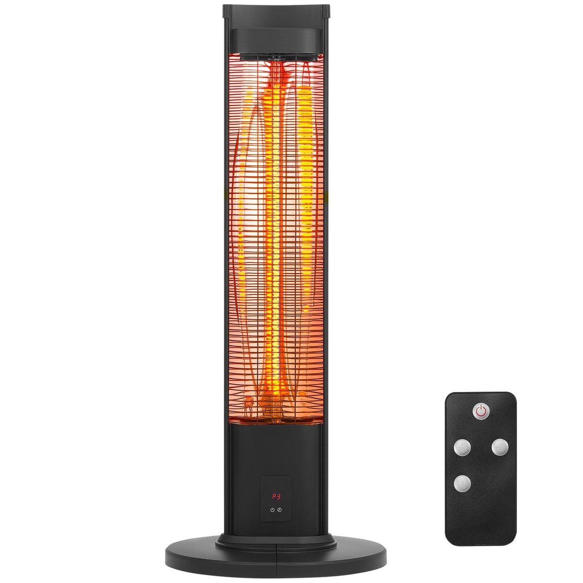 Infrared Heater, 1500W Remote Control Electric Space Heater, Patio Heater w/ 3 Speeds & Timer & Tip-Over Protection, Outdoor/Outdoor for Bedroom,Studio,Porch,Dining Room,Studio, Stand,40in L