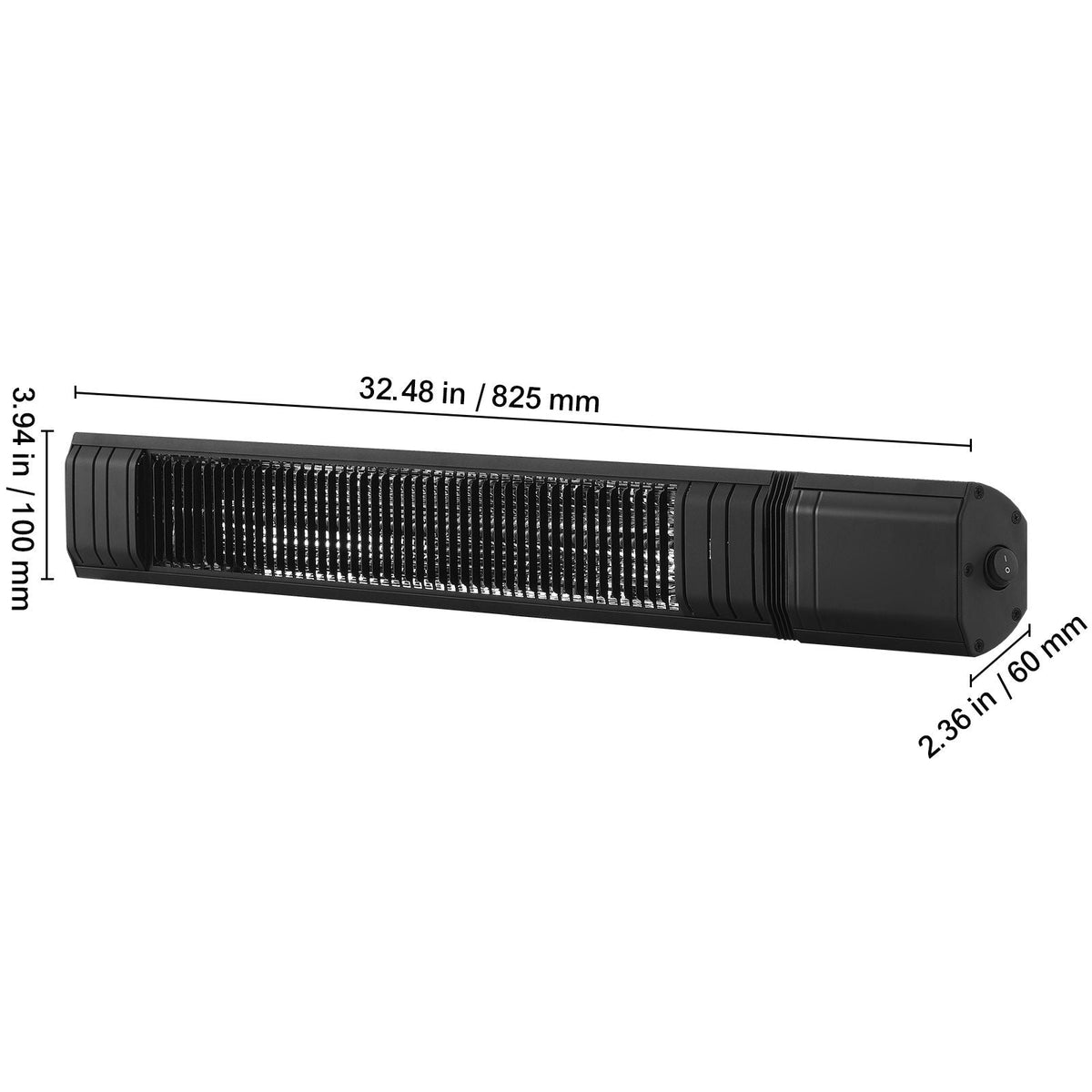 Infrared Heater, 1500W Remote Control Electric Space Infrared Heater, Carbon Infrared Outdoor Heater with 9 Speeds & 24h Timer, for Porch,Patio,Dining Room,Studio,Backyard,Garage, Wall Mount
