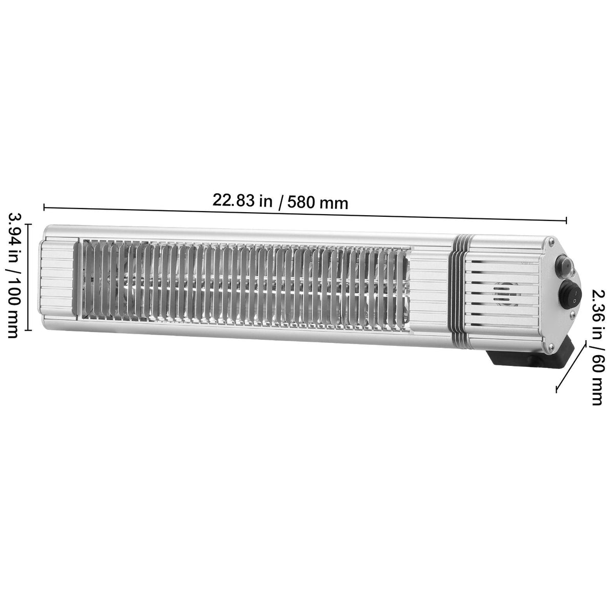 Infrared Heater, 1500W Remote Control Electric Space Infrared Heater, IP65 Protection Carbon Infrared Outdoor Heater with 3 Speeds, for Porch,Patio,Dining Room,Studio,Backyard,Garage, Wall Mount
