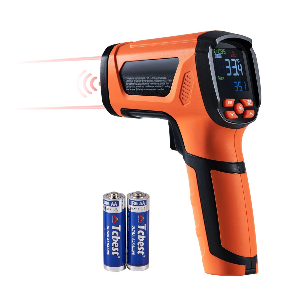 Infrared Thermometer, -40~2732 Fahrenheit Dual Laser Temperature Gun Non-Contact, Handheld IR Heat Temperature Gun with Adjustable Emissivity for Cooking/Pizza Oven/Engine(Not for Human)