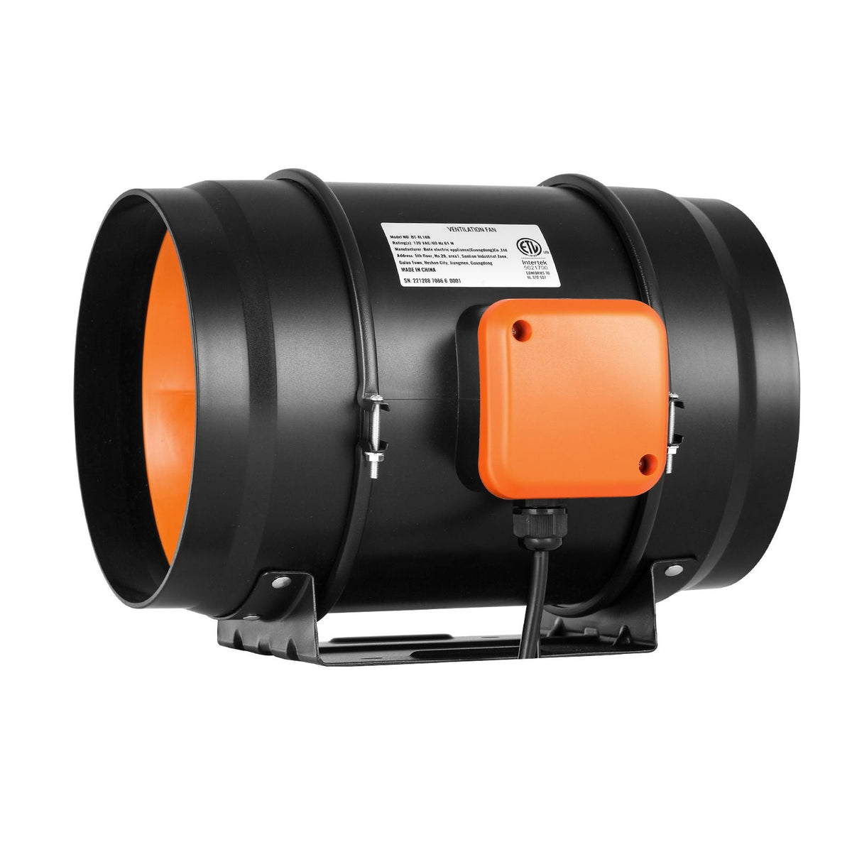 Inline Duct Fan, 8-Inch 807 CFM with Temperature Humidity Controller, Quiet EC-motor Ventilation Exhaust Fan for Cooling Booster, Grow Tents, Hydroponics