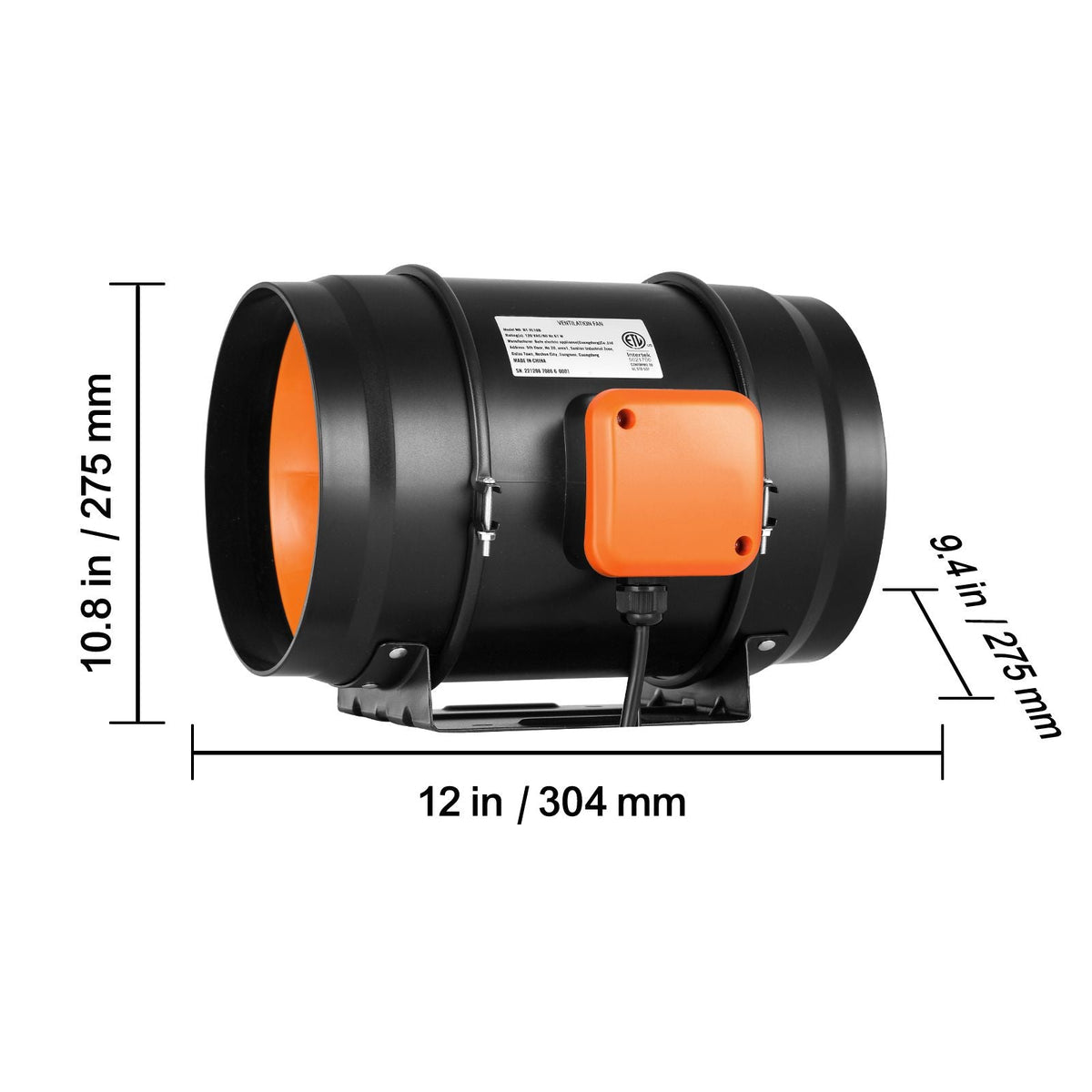 Inline Duct Fan, 8-Inch 807 CFM with Temperature Humidity Controller, Quiet EC-motor Ventilation Exhaust Fan for Cooling Booster, Grow Tents, Hydroponics