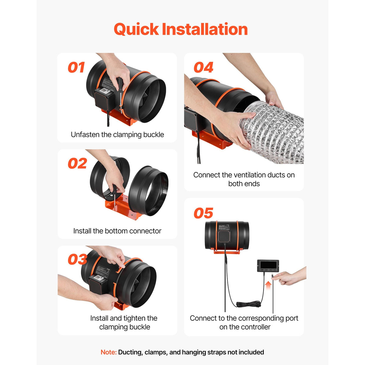 Inline Duct Fan, 807 CFM 8 inch EC Motor Exhaust Ventilation Fan with 10-Speed, PWM Controller, App Control, Temperature Humidity Sensor, Cooling for Grow Tent, Indoor Gardening, Hydroponics