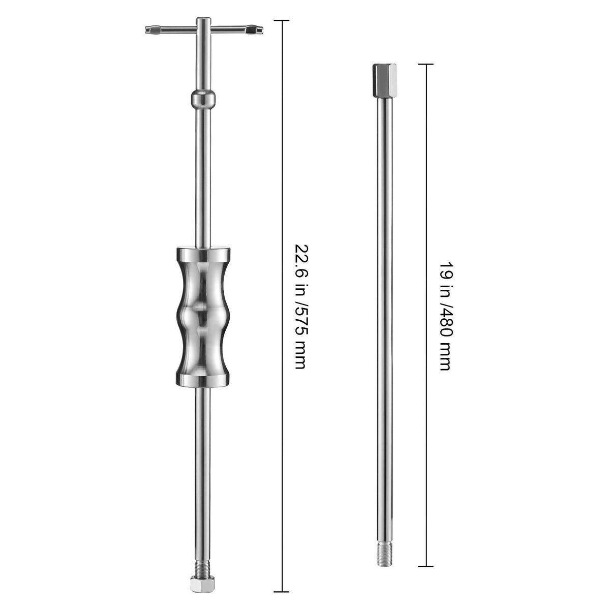 Inner CV Axle Puller Tool Set with 5/8 in-18 Slide Hammer & 2-Inch 2.5-Inch CV Joint Fork Adapter, Inner CV Joint Removal Tool Kit, Heavy Duty Front Wheel Drive Axle Puller Slide Hammer Set