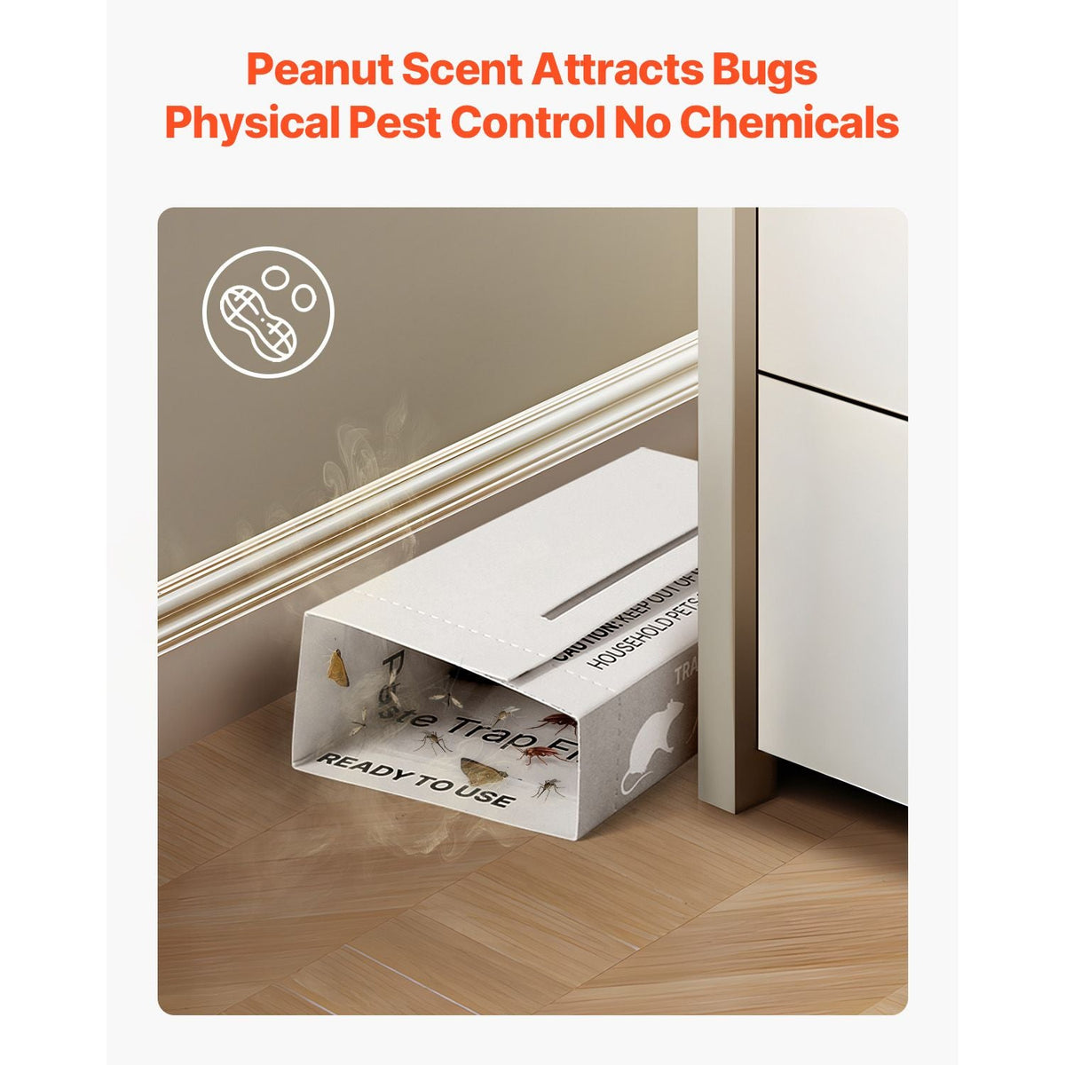 Insect Glue Trap, 36 Pack Glue Boards, Peanut Scent, Foldable Design Sticky Pest Control Adhesive Sticky Traps Indoor for Home, Ready to Use for Catching Bugs, Ants, Roaches, Spiders, Centipedes