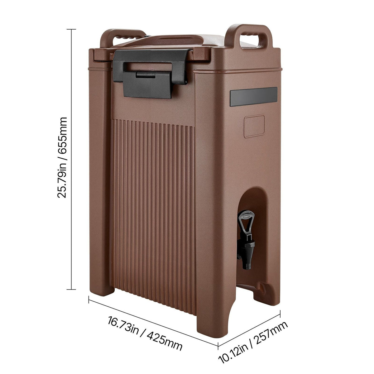 Insulated Beverage Dispenser, 5 Gal/19L Hot and Cold Beverage Server with Spigot & Handle, Food-Grade Thermal Drink Dispenser Cooler for Tea Coffee Water in Cafes & Restaurants, Brown