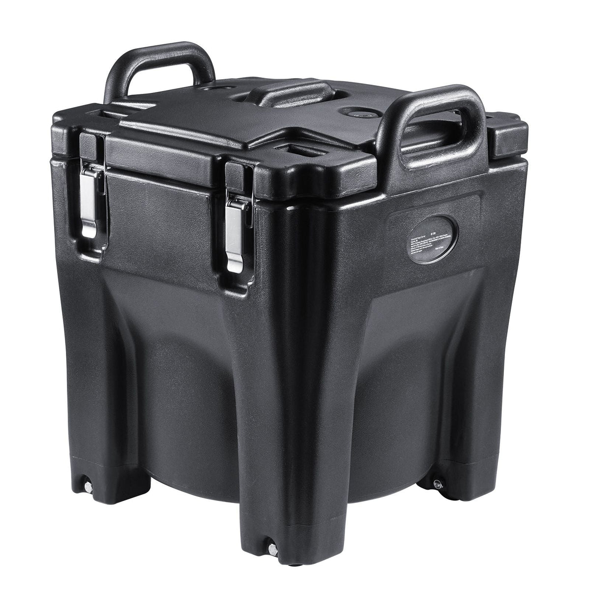 Insulated Food Carrier, 32Qt Capacity, Stackable Catering Hot Box w/Stainless Steel Barrel, Top Load LLDPE Food Warmer w/Integral Handles Buckles Stationary , for Restaurant Canteen, Black