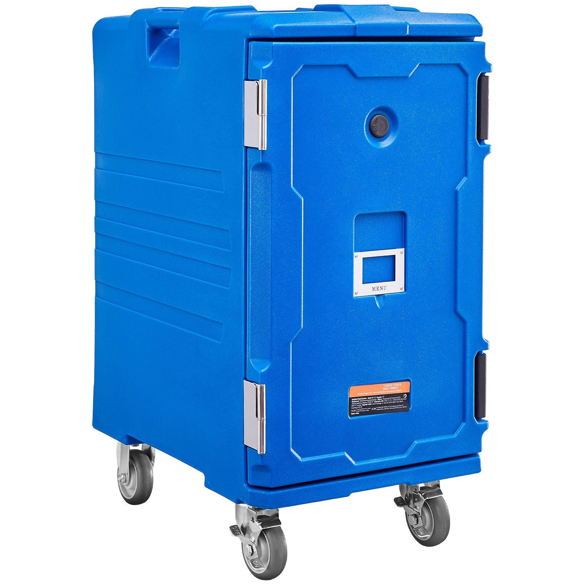 Insulated Food Pan Carrier, 127 Qt Hot Box for Catering, Food Box Carrier with Double Buckles, Front Loading Food Warmer with Handles, End Loader with Wheels for Restaurant, Canteen