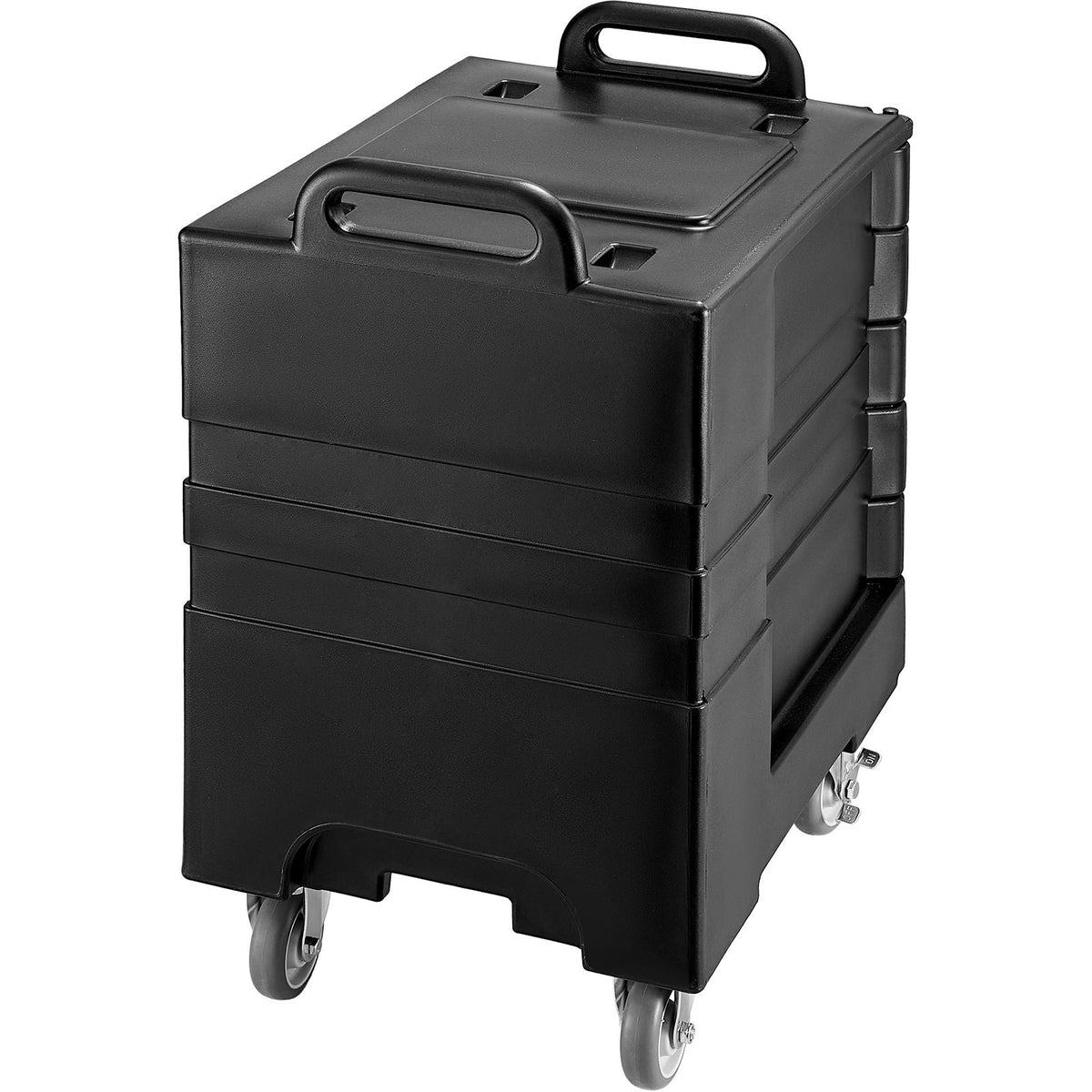 Insulated Food Pan Carrier, 81 Qt Hot Box for Catering, Food Box Carrier with Double Buckles, Front Loading Food Warmer with Handles, Stackable End Loader with Wheels for Restaurant, Canteen