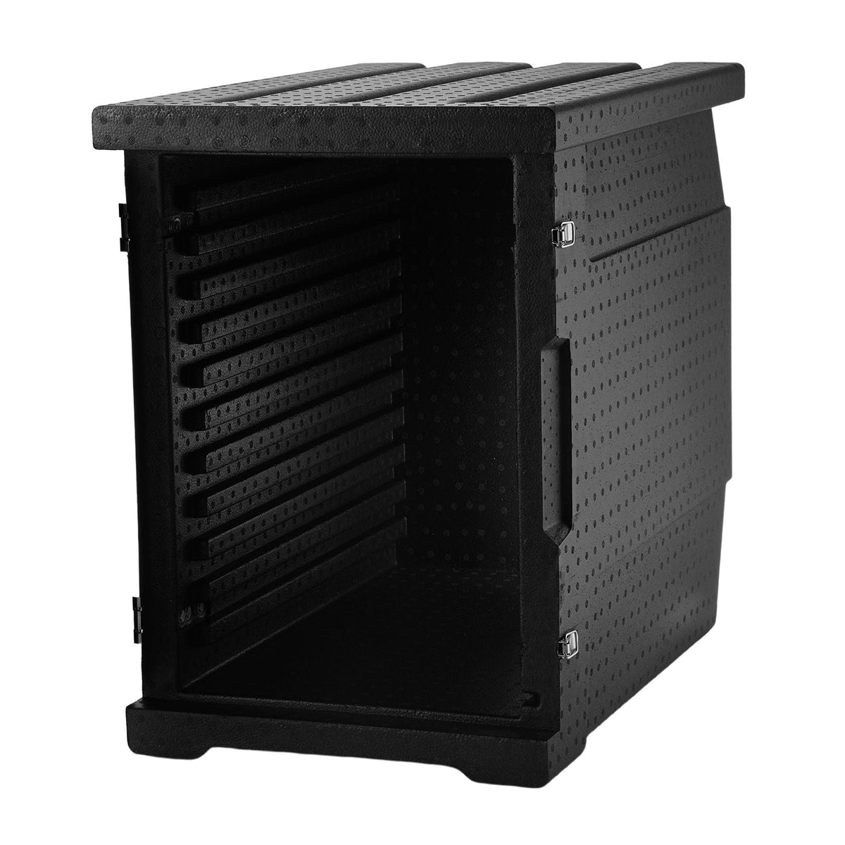 Insulated Food Pan Carrier, 82 Qt Hot Box for Catering, LLDPE Food Box Carrier with Double Buckles, Front Loading Food Warmer for Restaurant, Canteen, etc.