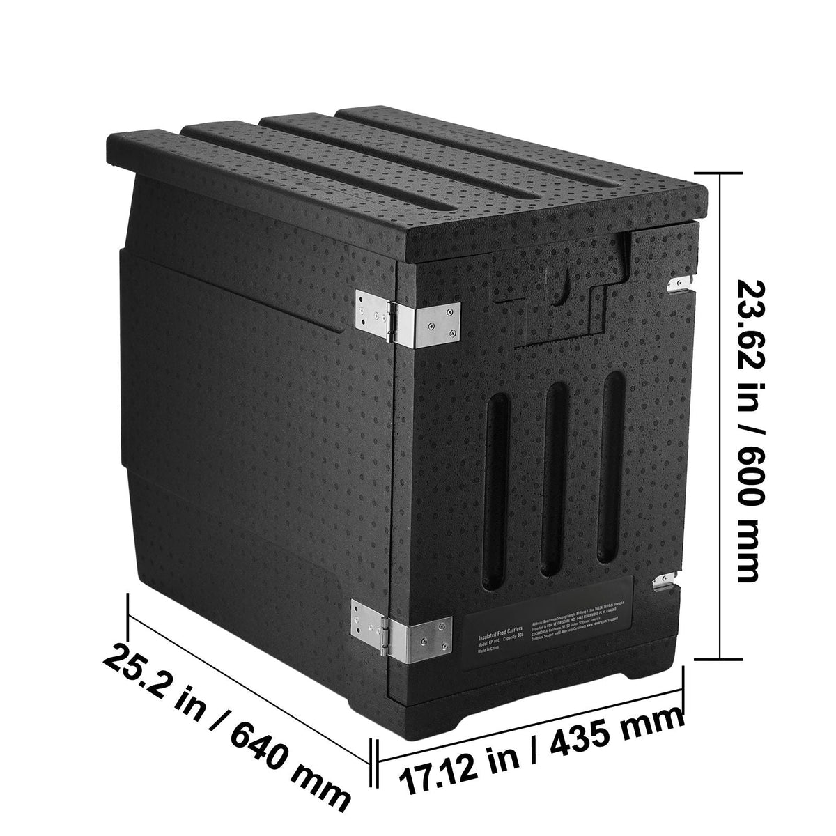 Insulated Food Pan Carrier, 82 Qt Hot Box for Catering, LLDPE Food Box Carrier with Double Buckles, Front Loading Food Warmer for Restaurant, Canteen, etc.