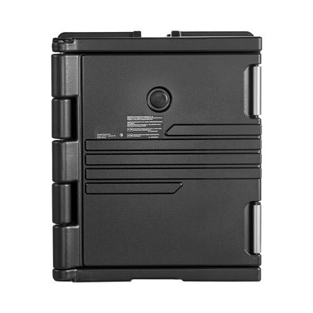 Insulated Food Pan Carrier, 82 Qt Non-Electrical Food Warmer, with Wheel & 304 Stainless Steel Latch, LLDPE Stackable Hot Box, for Various Pan Sizes(NOT Included), Fit Catering BBQ Event(Black)