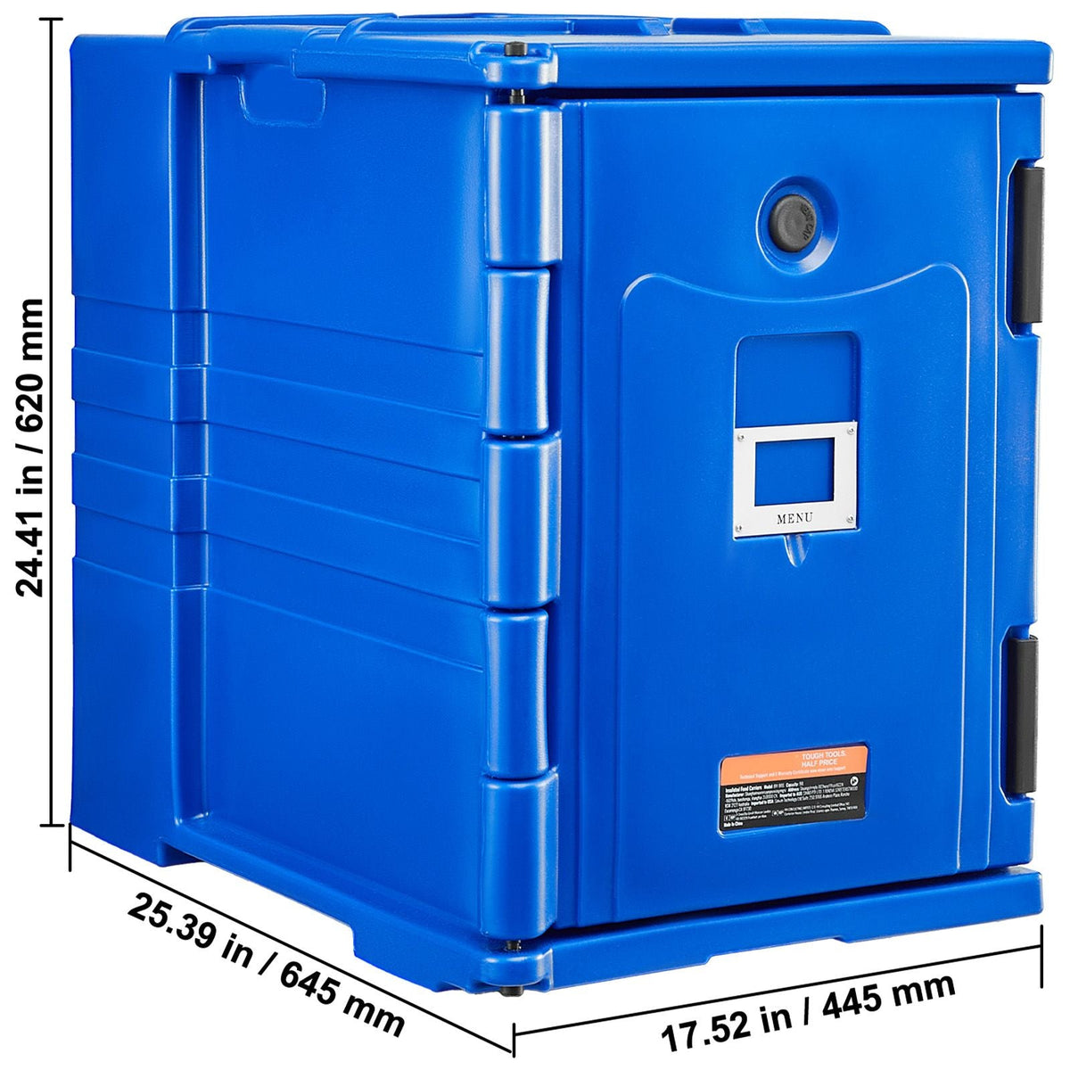 Insulated Food Pan Carrier, 95 Qt Hot Box for Catering, Food Box Carrier with Double Buckles, Front Loading Food Warmer with Handles, Stackable End Loader for Restaurant, Canteen
