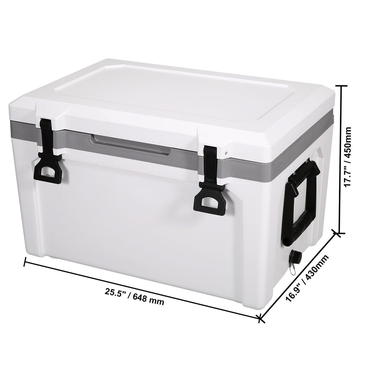 Insulated Portable Cooler, 52 qt, Holds 50 Cans, Ice Retention Hard Cooler with Heavy Duty Handle, Ice Chest Lunch Box for Camping, Beach, Picnic, Travel, Outdoor, Keeps Ice for up to 6 Days