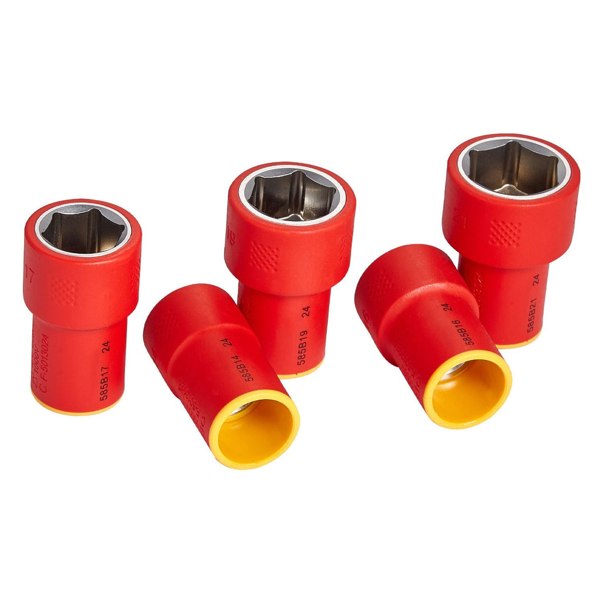 Insulated Socket Set, 16-Piece Insulated Wrench Tool Set, 1000V Insulated Socket Tool, with Insulated Sockets, Insulated T-Handle Wrench, Drive Rachet, Extensions, for Electricians Home Repair