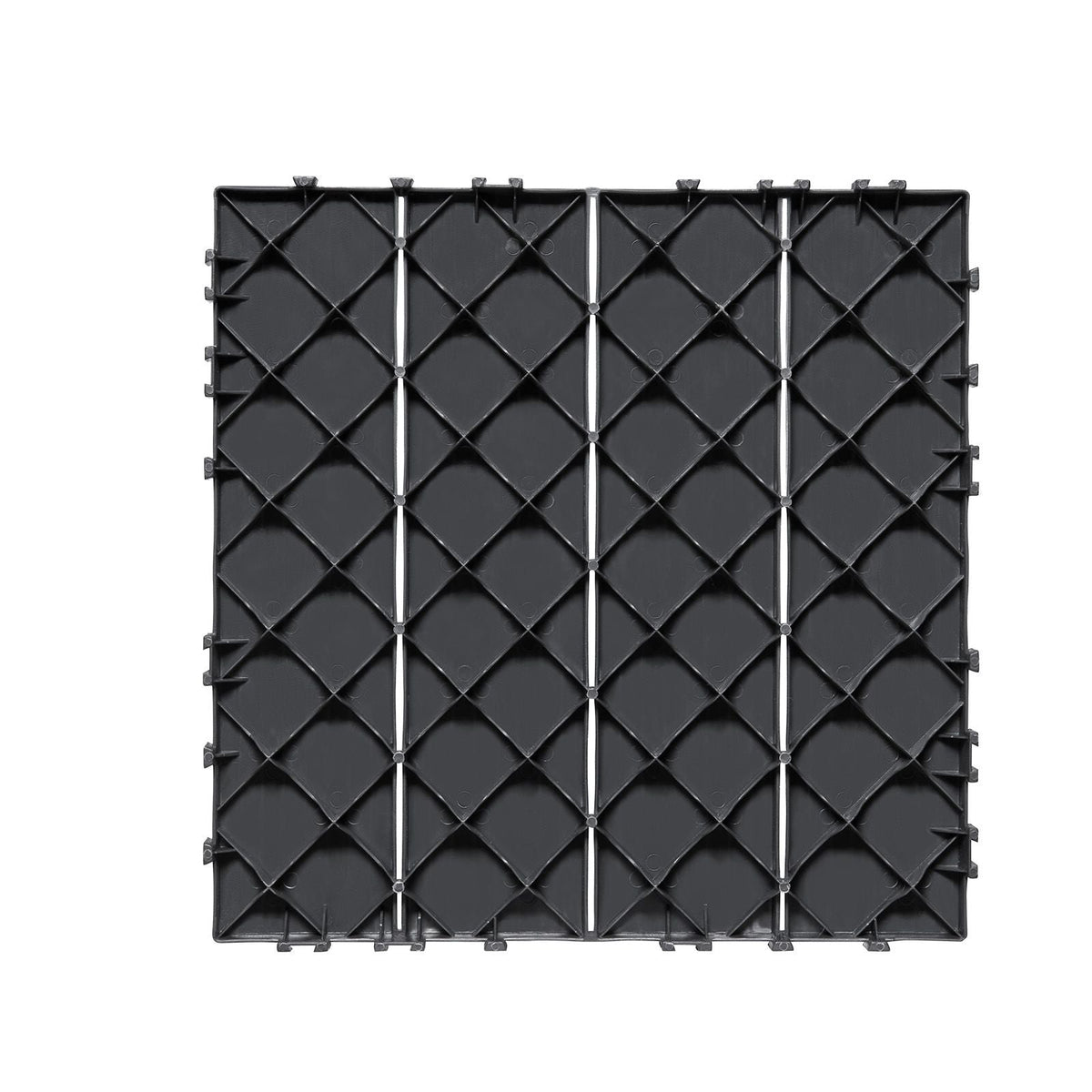 Interlocking Deck Tiles, 10 Pack,12"x12" 10 sq. ft Plastic Waterproof Outdoor Flooring All Weather Use, Patio Floor Decking Covering Tiles for Porch Poolside Balcony Backyard, Dark Grey